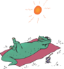 Alligator Sunbathing Clip Art